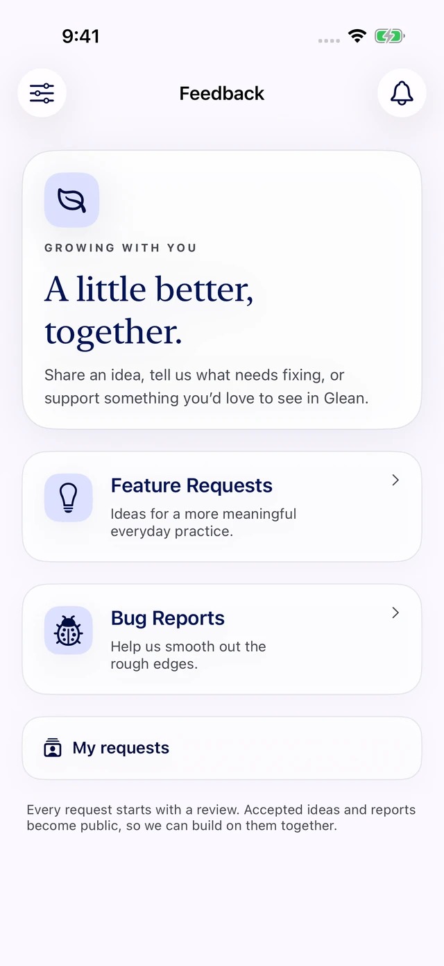 Glean’s real native feedback interface with demo data